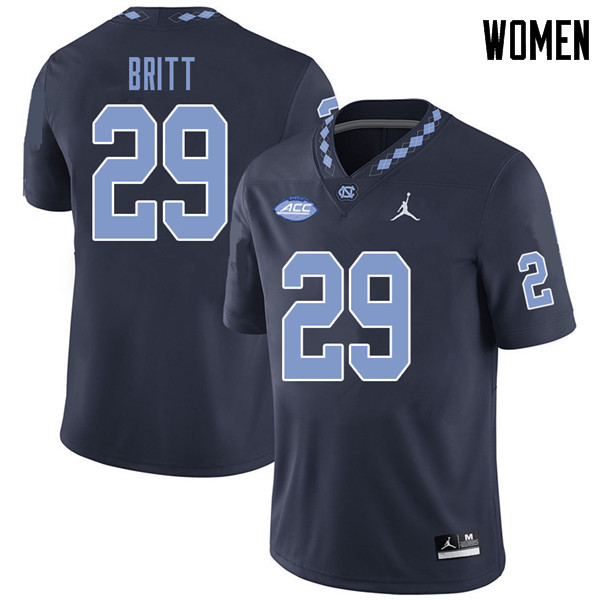 Jordan Brand Women #29 J.K. Britt North Carolina Tar Heels College Football Jerseys Sale-Navy